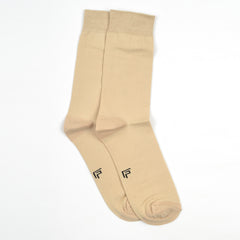 Footprints Men's Formal Organic Cotton & Bamboo Odour free Socks | Beige