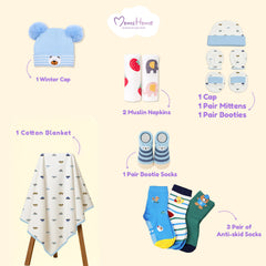 Winter Hospital Kit For Newborn Baby | New Born Baby Essentials Gift Combo | 20 Items | 0-6 Months | Mixed Design