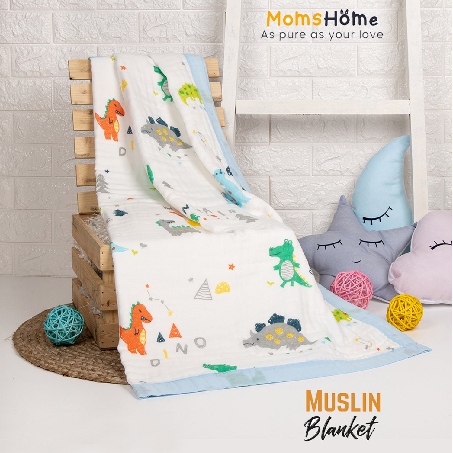 Moms Home Kids Set Of 10 Multicoloured Printed Organic Cotton Gift Set