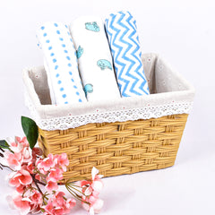 Baby Organic Cotton Muslin Cloth Swaddle - 0-12 Months - 100x100 cm  - Pack of 3