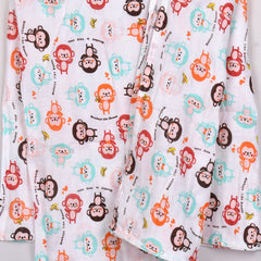 Baby Organic cotton muslin swaddle Wrap - 100x100 CM - Pack Of 1 Monkey