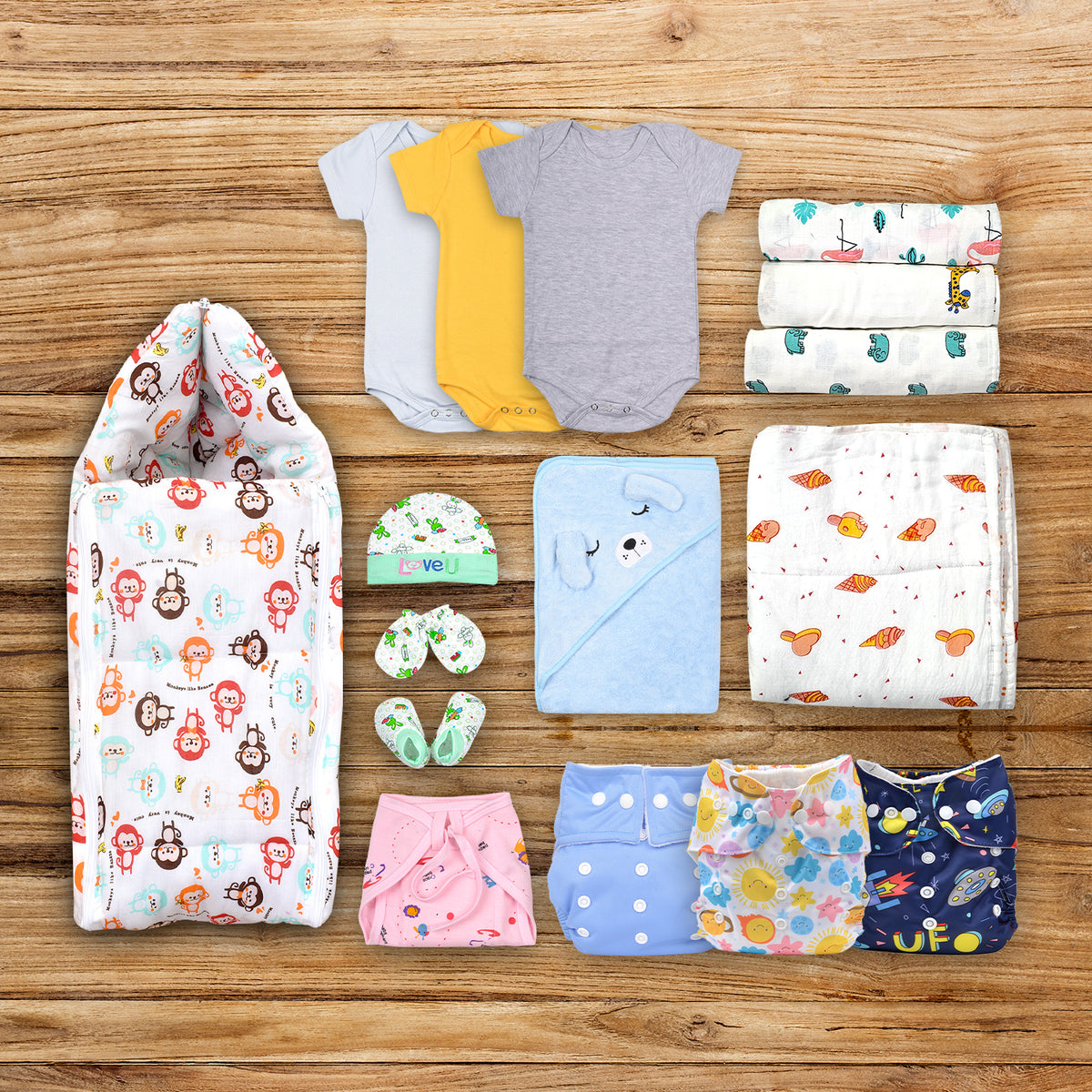 New Born Baby Essentials  Combo Set @ 499 (When you buy 6 or more items)