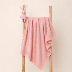 Cotton Knitted Baby Gift Set | Knit Baby Blanket & Soft Toy Set | 0-3 Years