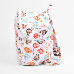 Baby Organic Cotton Muslin Travel Bag- Diaper Multipurpose Carry bags for Mothers- Monkey