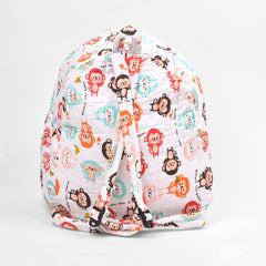 Baby Organic Cotton Muslin Travel Bag- Diaper Multipurpose Carry bags for Mothers- Monkey