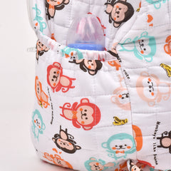 Baby Organic Cotton Muslin Travel Bag- Diaper Multipurpose Carry bags for Mothers- Monkey