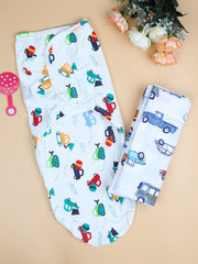 Moms Home Muslin Swaddle & Velcro Swaddle| Pack Of 2