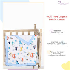 Baby Muslin 6 Layer Wash Towel- 100X100 CM - (0-3 Years) Pack Of 1 Strawberry2 Design