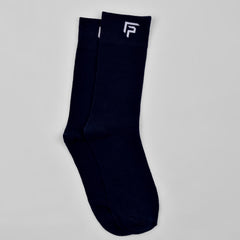 Footprints Men's Formal Organic Cotton & Bamboo Odour free Socks  - Navy