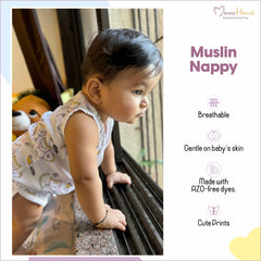 Organic Cotton Baby Muslin Nappies | Pack of 3 | Mix Design