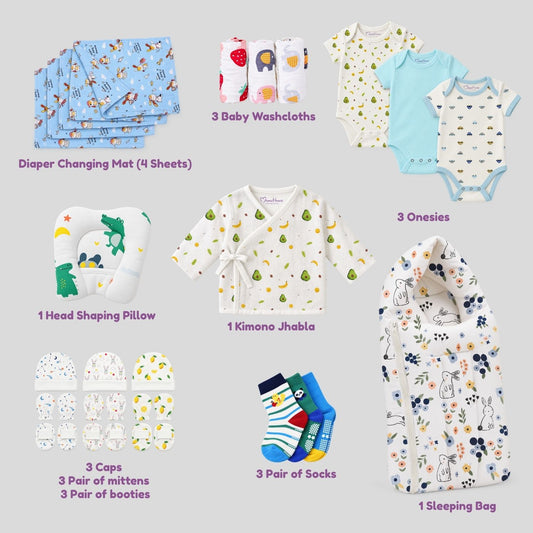 New Born Hospital Bag Essentials Combo-0-6 Months- 39 Items