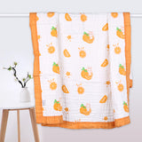 Baby Muslin 6 Layer Muslin blanket Cum Towel- 100X100 CM | 0-3 Years | Orange