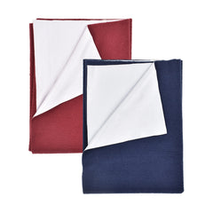 Baby Waterproof Protector Dry Sheet for new born - Medium- Pack of 2 ( 70x100 cm )Navy and Maroon