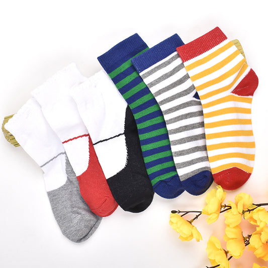 Footprints Super Soft Organic Cotton Kids Socks |Fold & Colorfull Stripes|12-24 Months| Pack of 6