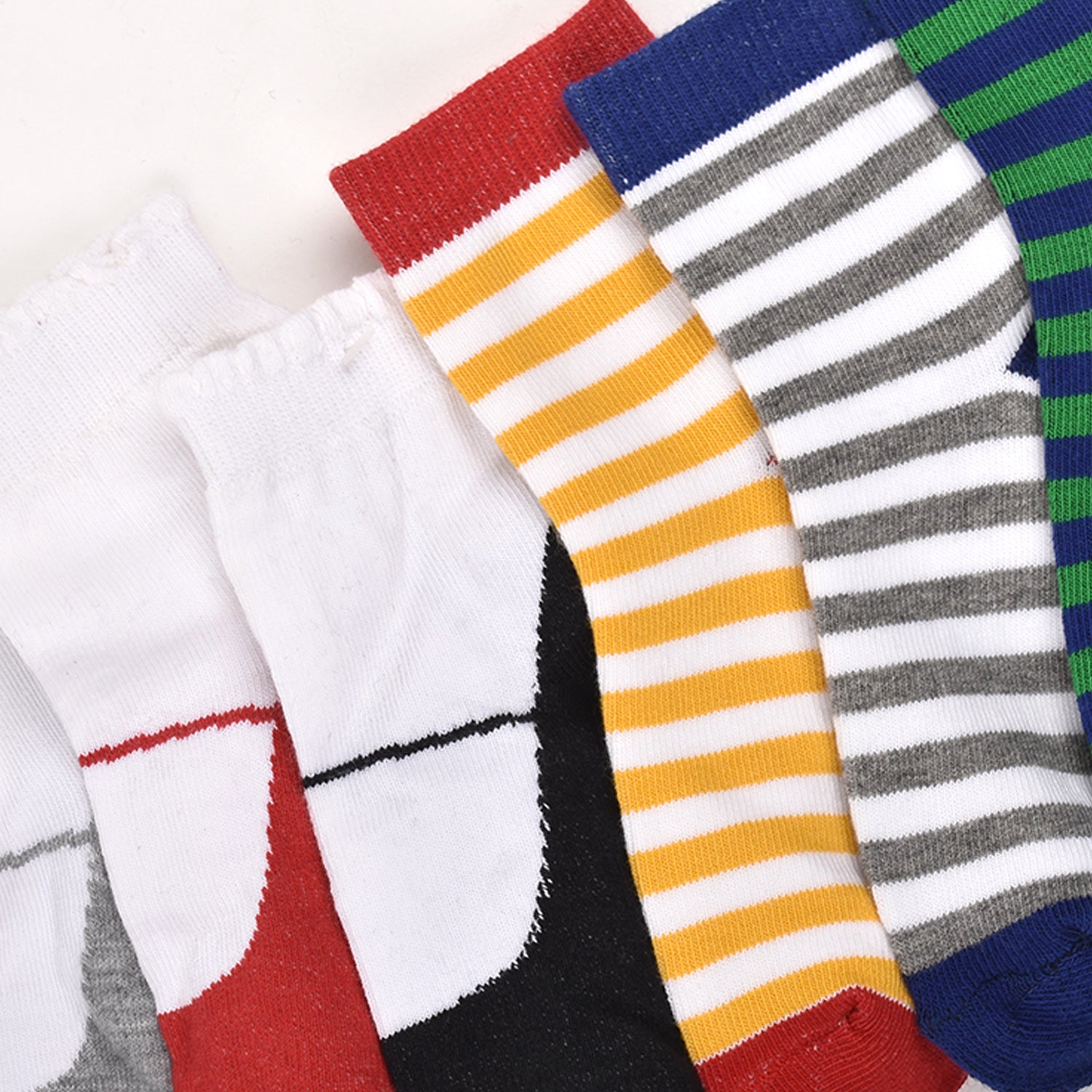 Footprints Super Soft Organic Cotton Kids Socks |Fold & Colorfull Stripes|12-24 Months| Pack of 6