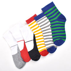 Footprints Super Soft Organic Cotton Kids Socks |Fold & Colorfull Stripes|12-24 Months| Pack of 6