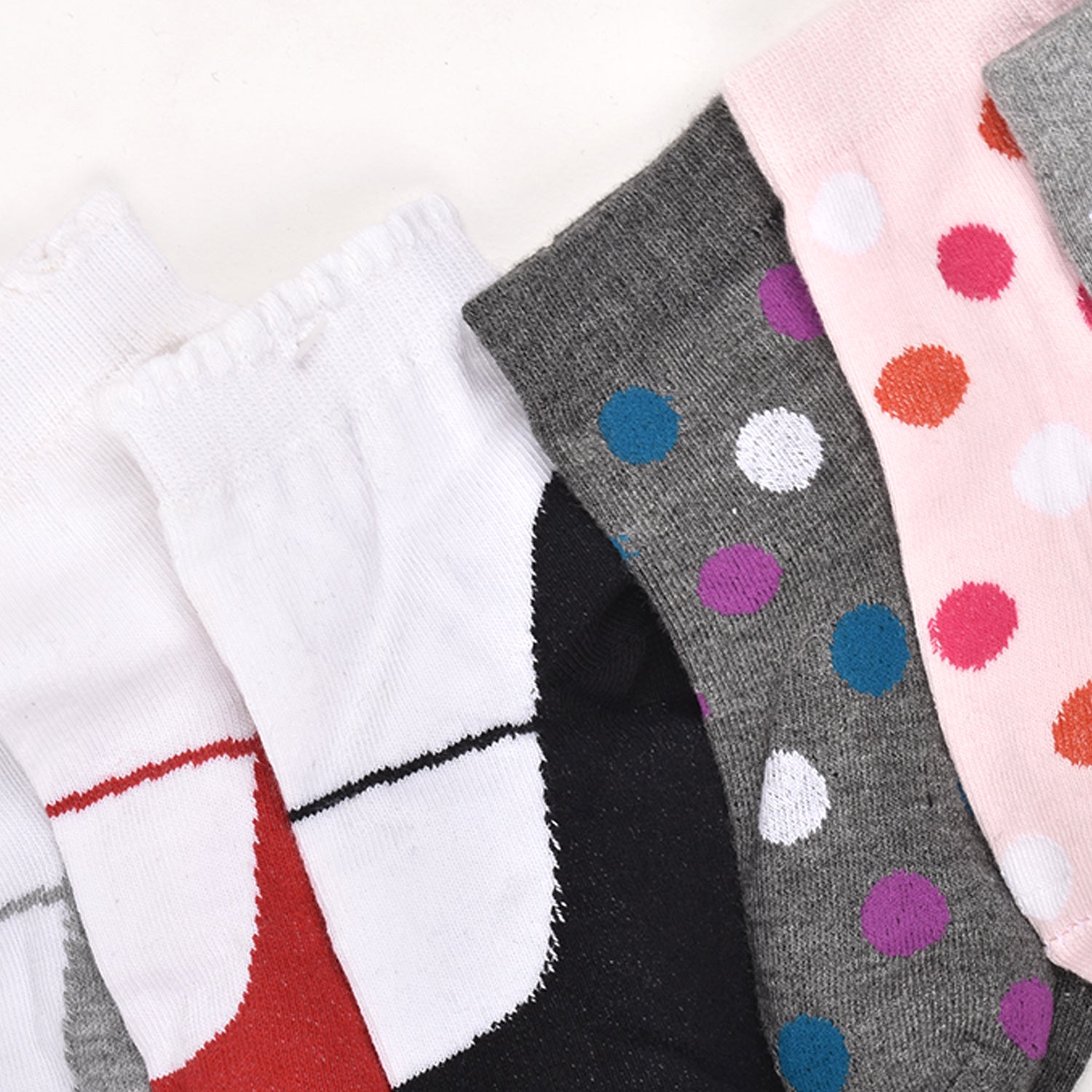 Footprints Super Soft Organic Cotton Kids  Socks | Fold & Big Dot|12-24 Months | Pack of 6