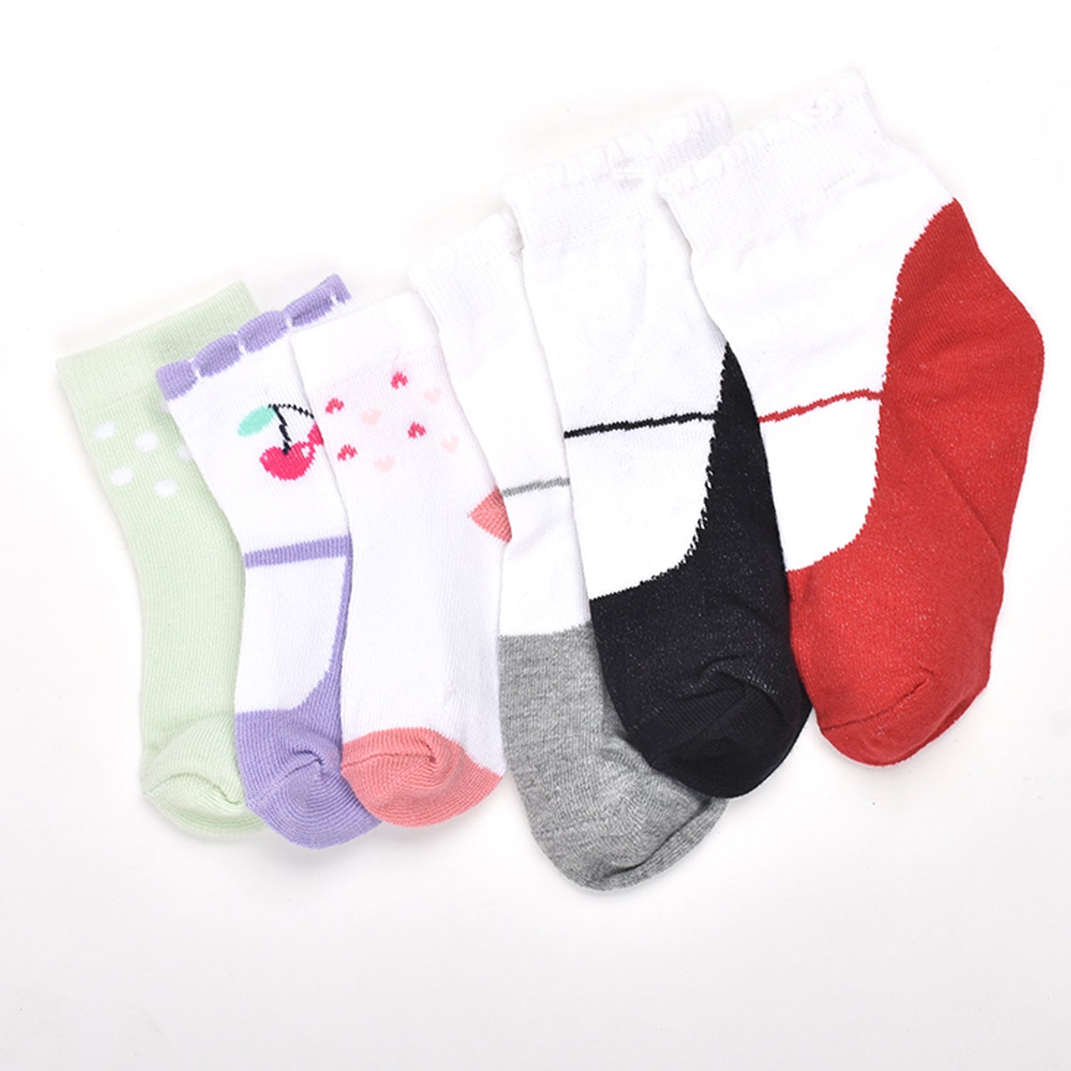 Footprints Super Soft Organic Cotton Kids Socks | Fold & Strawberry | 12-24 Months | Pack of 6