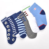 Footprints Super Soft Organic Cotton Kids  Socks| Blue Baseball & Football | 12-24 Months | Pack of 6