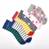Footprints Super Soft Organic Cotton Kids  Socks-Big Dot & Stripes |12-24 Months|-Pack of 6
