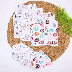 Baby Unisex Organic Cotton Muslin Jhabla and Nappy Set | Pack of 3