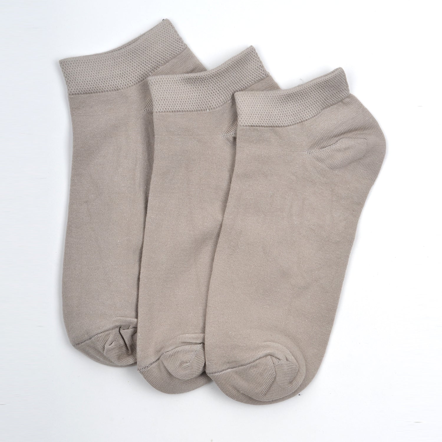 FOOTPRINTS Unisex Solid Cotton Ankle-Length Socks -Pack Of 3 Grey