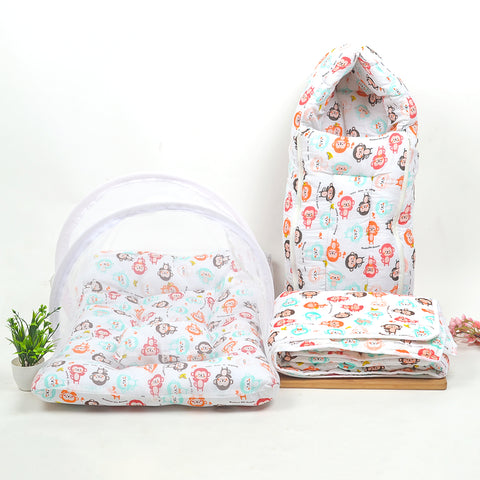 Baby AC Quilt blanket- 0-3 Year-110x120, Baby Organic Cotton Muslin Foldable Mosquito Net Bedding and  Sleeping cum carrying Nest Bag