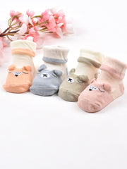 Moms Home Kids Unisex Organic Cotton Ankle-Length Antiskid Bootie Socks, 0-6 Months
