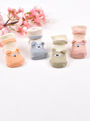 Moms Home Kids Unisex Organic Cotton Ankle-Length Antiskid Bootie Socks, 0-6 Months