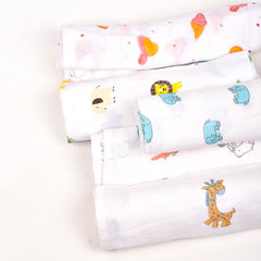 Baby Muslin Swaddle -100x100 cm - Pack of 4 - Animal