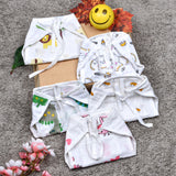 Baby Organic Cotton Printed Muslin Nappies Pack of - 5 | Mix Design