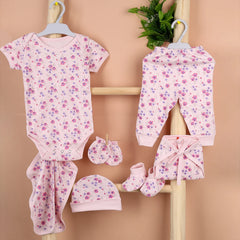 New Born Baby Gift Hamper | Baby Shower Gift Hamper | Baby Essential Clothes Set For Girls | Pink | Pack of 14