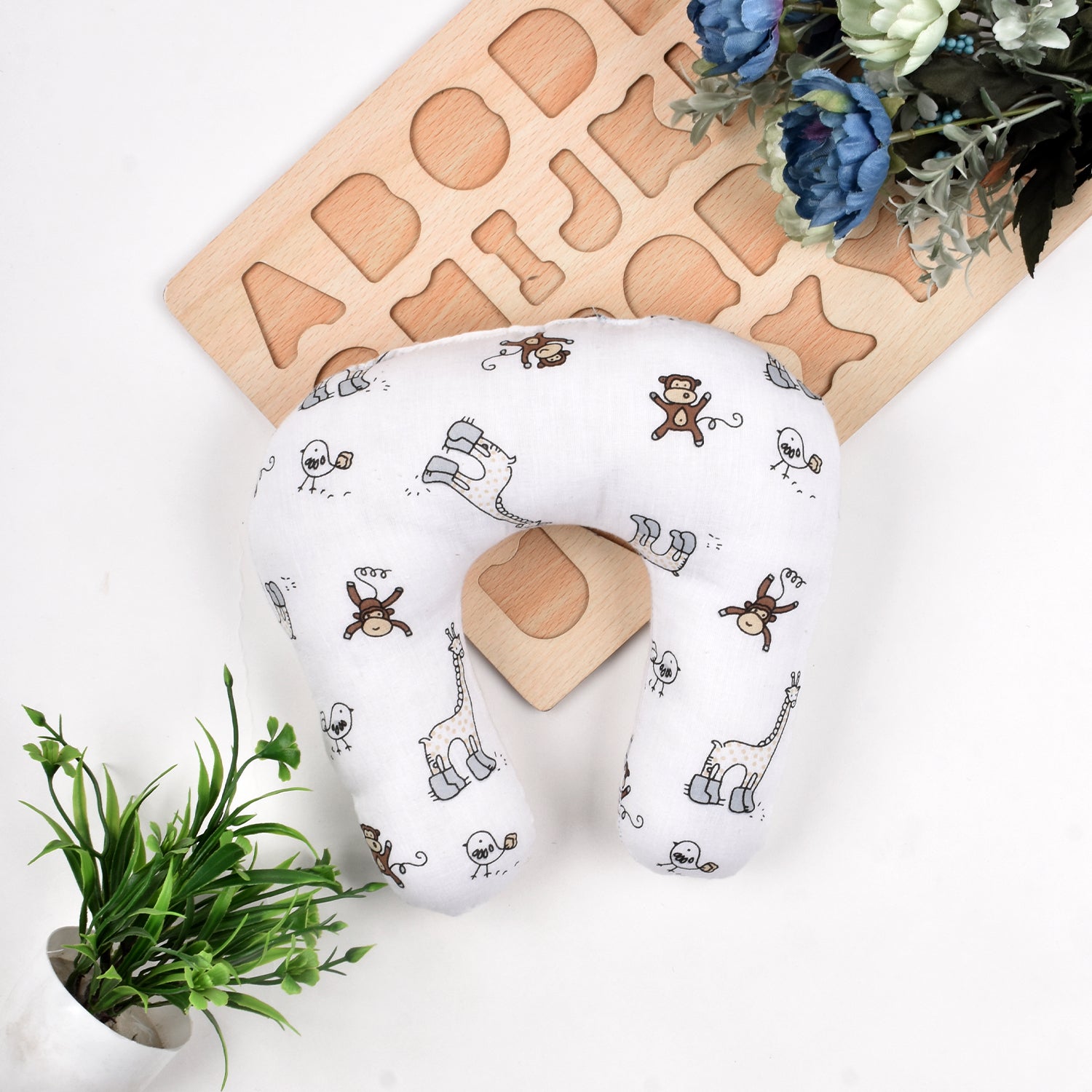 Organic Cotton New Born Baby Soft Neck Supporting Pillow for Head Shaping Baby | 0-12 Month |
