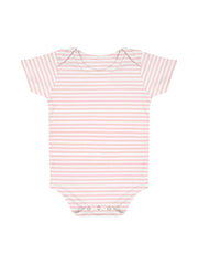 Baby Organic Cotton Onesie | Peach, Pink Strip, Light Pink | 6-12 Months | Pack of 3