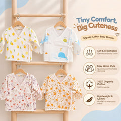 Kids Muslin Front Open Kimono | Pack of 3