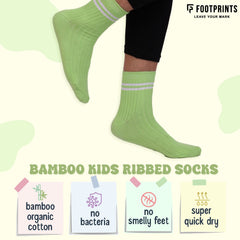 Bamboo Anti-Odour Ribbed Socks for Kids | Anti-Bacterial | Smell Free & Breathable | Hypoallergenic | Moisture-Wicking | Pink, Sky Blue, Dark Pink, Neon & Parrot Green | Pack of 5