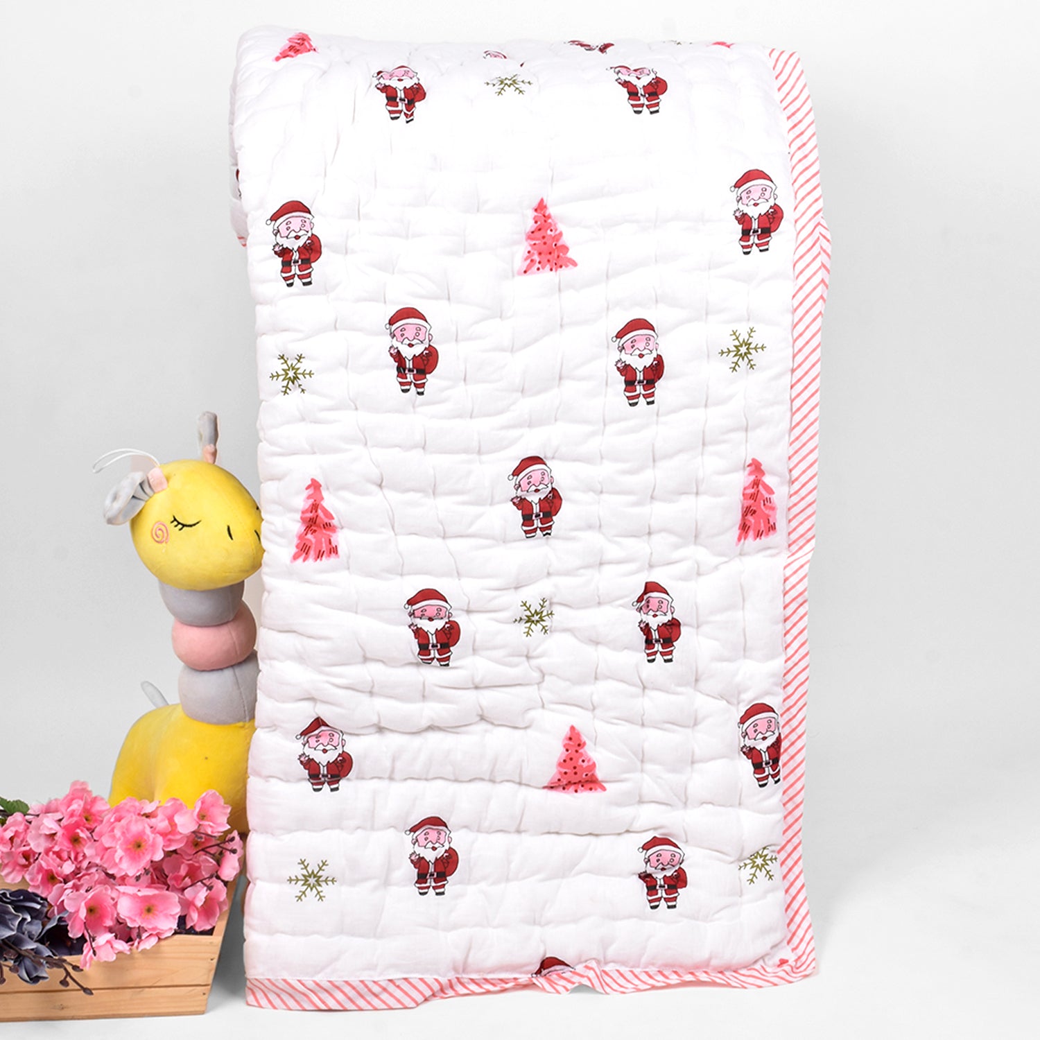 Baby Quilt Blanket cum Bedspread- 0-3 Years - 100*150 cm - Santa