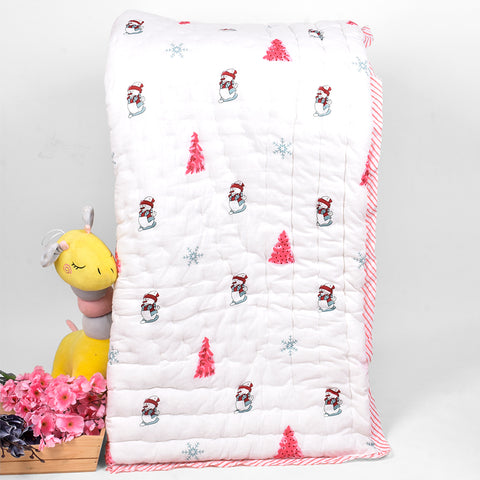 Baby Quilt - Snowman Print- 0-5 Years - 100*150* 5cms