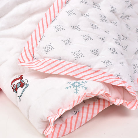Baby Quilt - Snowman Print- 0-5 Years - 100*150* 5cms