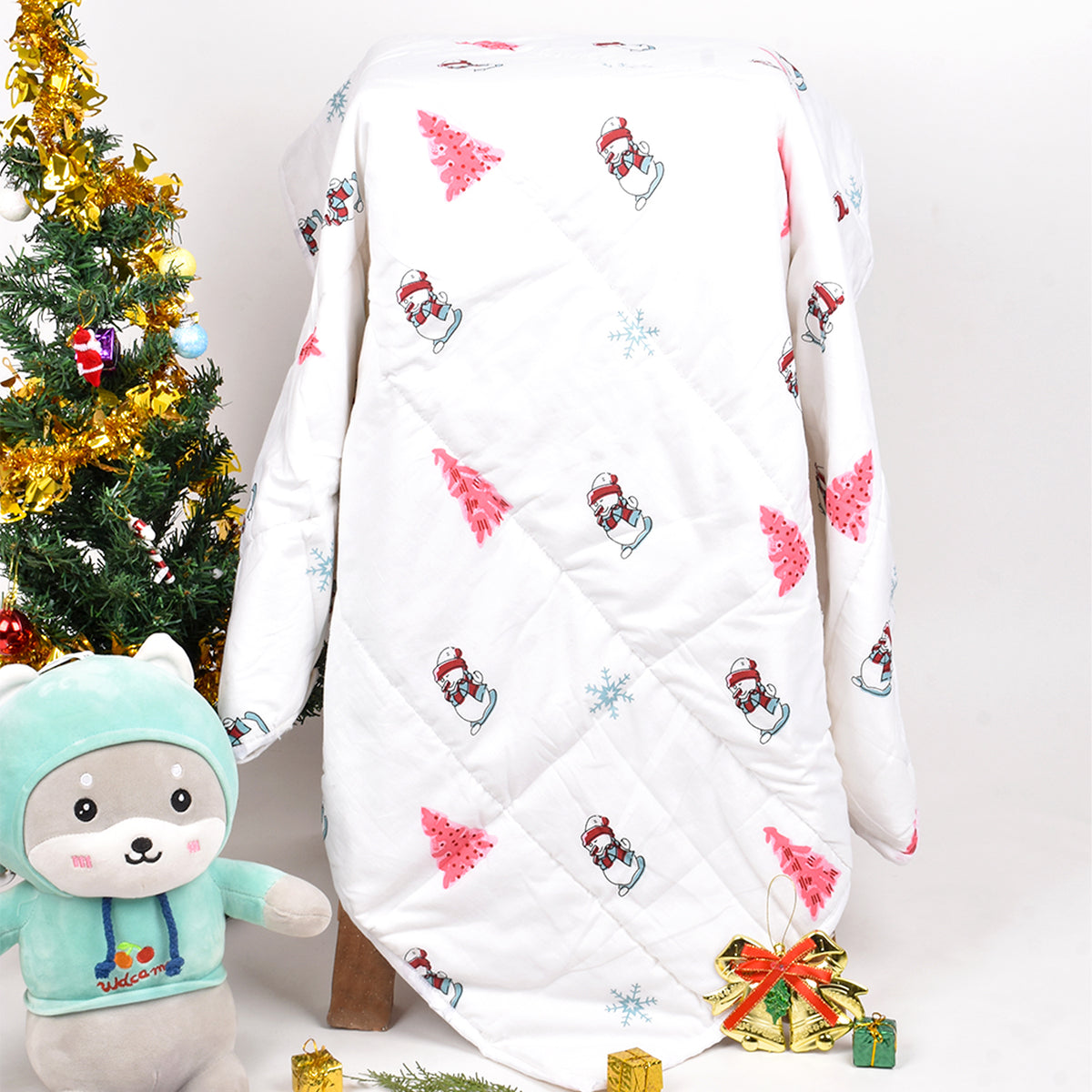 Baby Ac Quilt Blanket cum Bedspread- 0-3 Years - 100*120 cm - Snowman