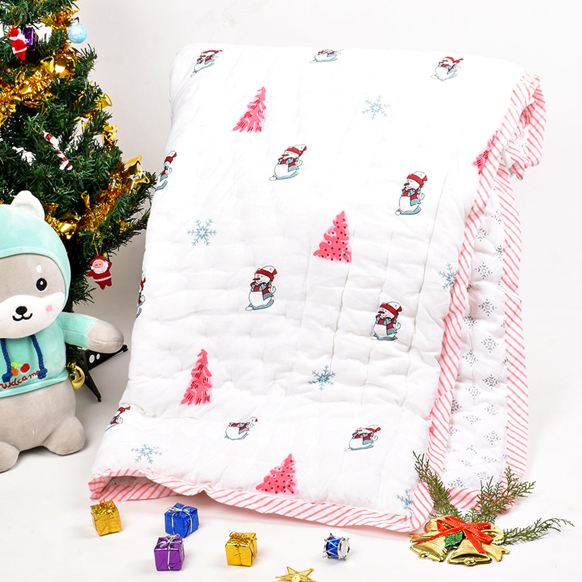 Baby Quilt - Snowman Print- 0-5 Years - 100*150* 2cms