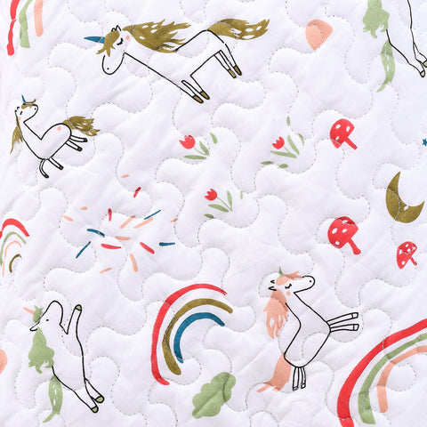 Ac Quilt Blanket cum Bedspread | 0-3 Years | 100X120 cm | Machine Washable | Unicorn