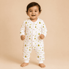 Organic Cotton New Born Baby Full Body Romper | New Born Baby Clothing | Avocado | 0-12 Months | Pack of 1