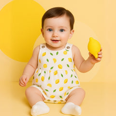 Girls Frock Style Onesie | Stylish Organic Cotton Baby Dress Bodysuit for Newborn & Infant Girls | Snap Button Romper for Babies | 0-6 Months | Pack of 1
