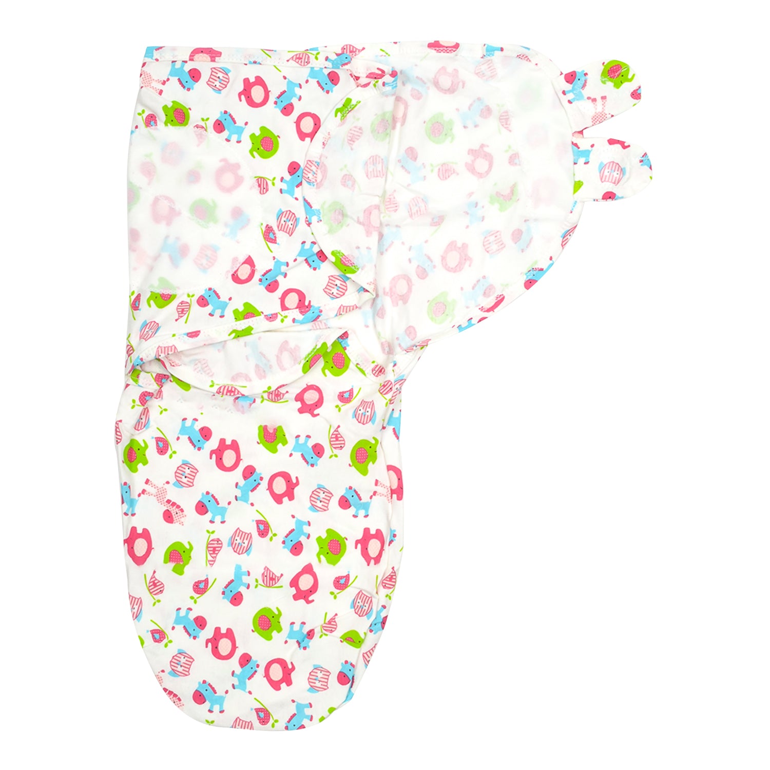 Baby Swaddle Adjustable Infant wrap- 0-3 Months -Pack of 2 -Monkey-Elephant