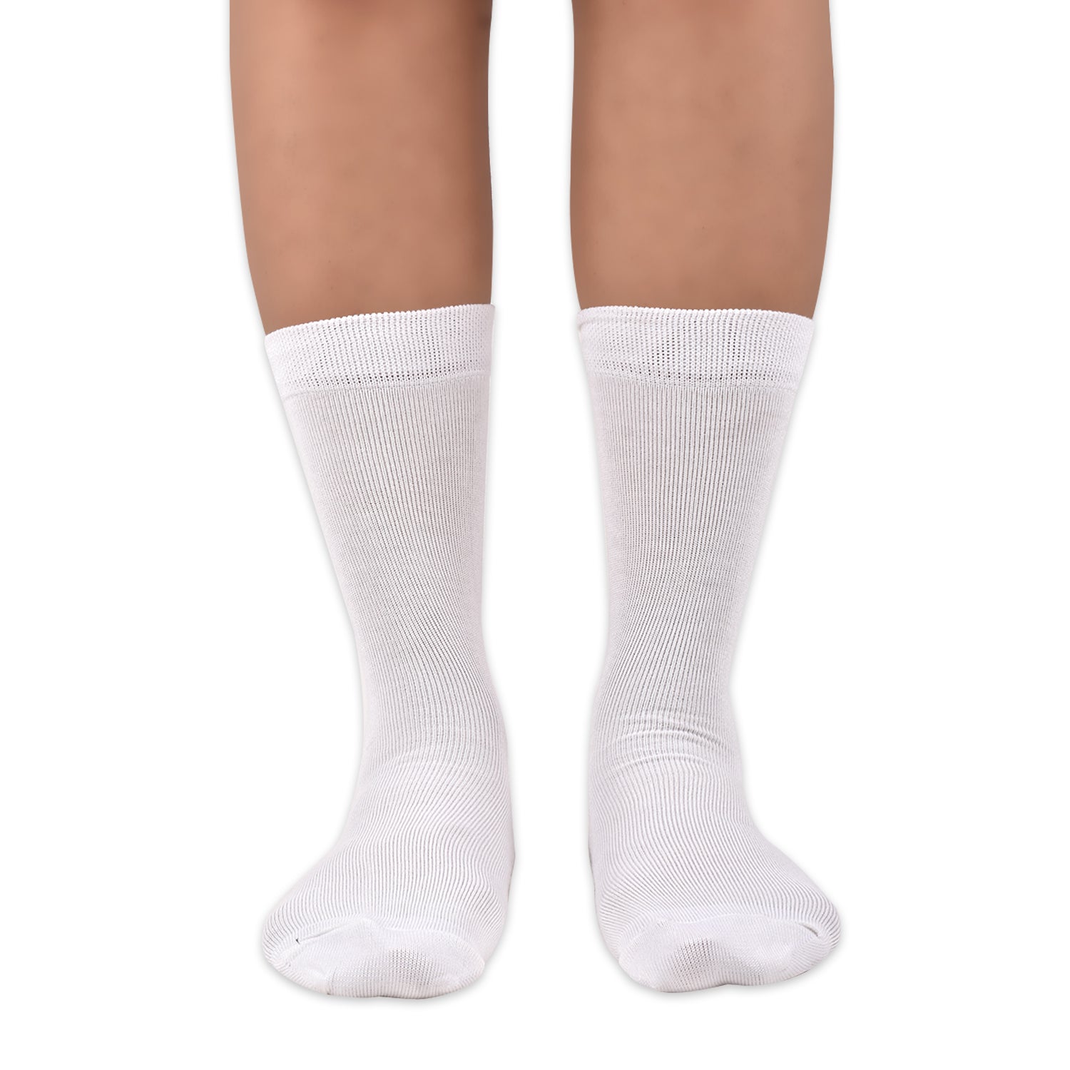 Kids Organic Cotton School Socks - Unisex - Calf length- Pack of 5 (White)- Extra soft and Breathable