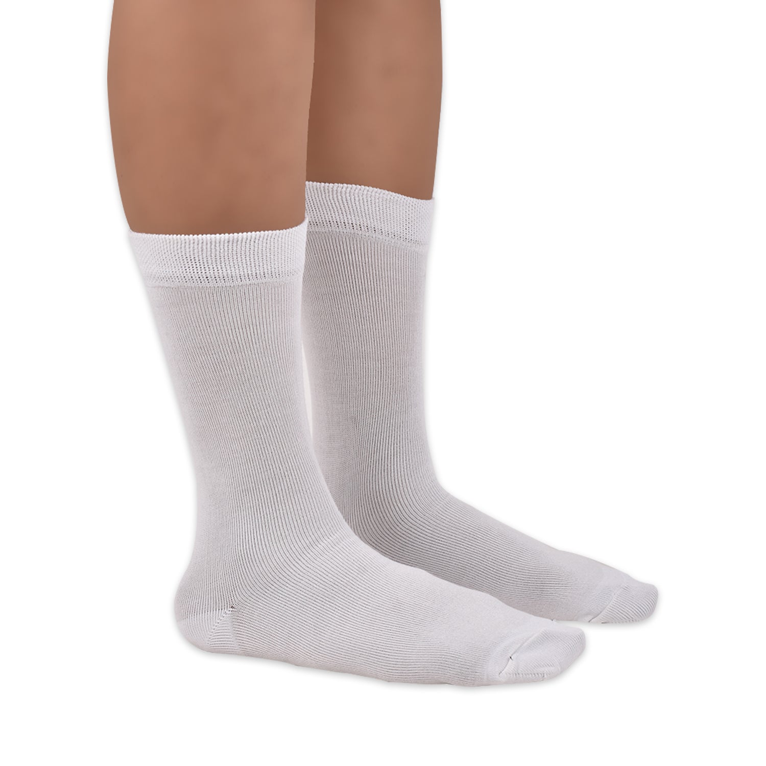 Kids Organic Cotton School Socks - Unisex - Calf length- Pack of 5 (White)- Extra soft and Breathable