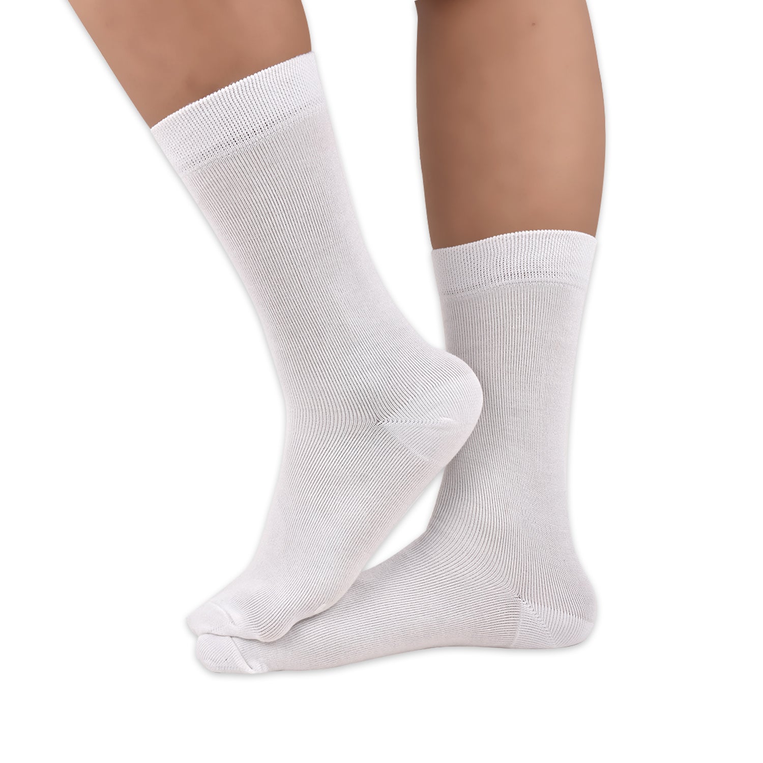 Kids Organic Cotton School Socks - Unisex - Calf length- Pack of 5 (White)- Extra soft and Breathable