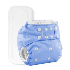 Baby Reusable Cotton Pocket Diapers With 3 Inserts, Adjustable 0-12 Months - Pack of 3