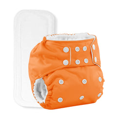Moms Home Baby Reusable Cotton Pocket Diapers With 3 Inserts,  Adjustable 0-12 Months - Pack of 3
